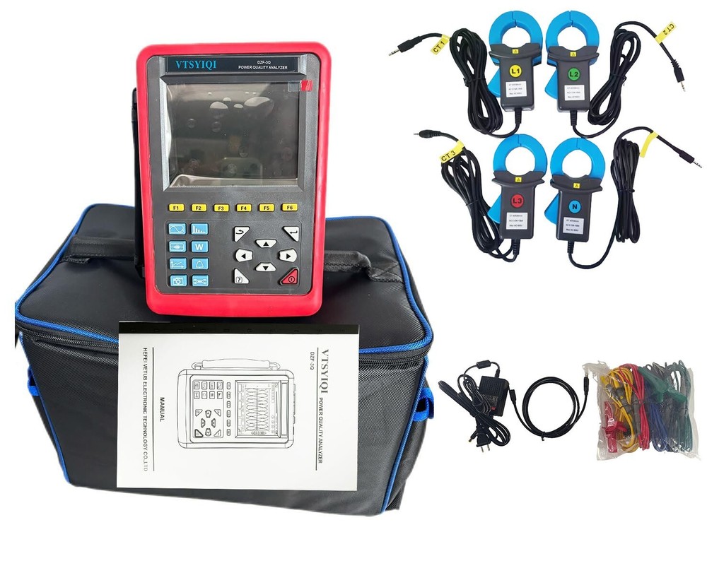 Power Quality Meter Analyzer with Current Clamp Range 0.10A~100A Alarm Function