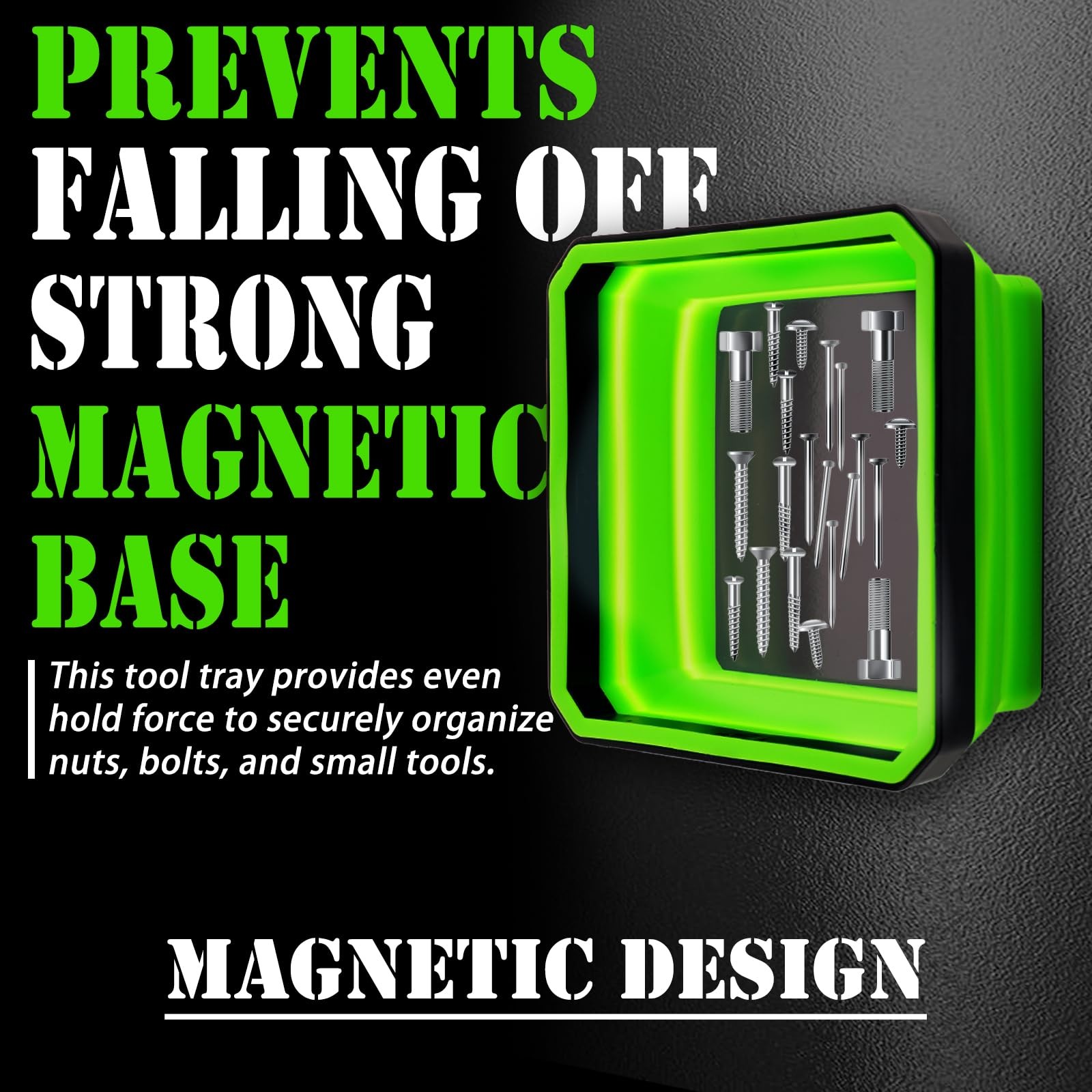 Magnetic Tray for Screws,Collapsible Parts with Green