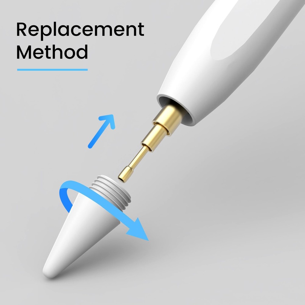 8 Pack Replacement Tips Only Compatible with Stylus Hidden White