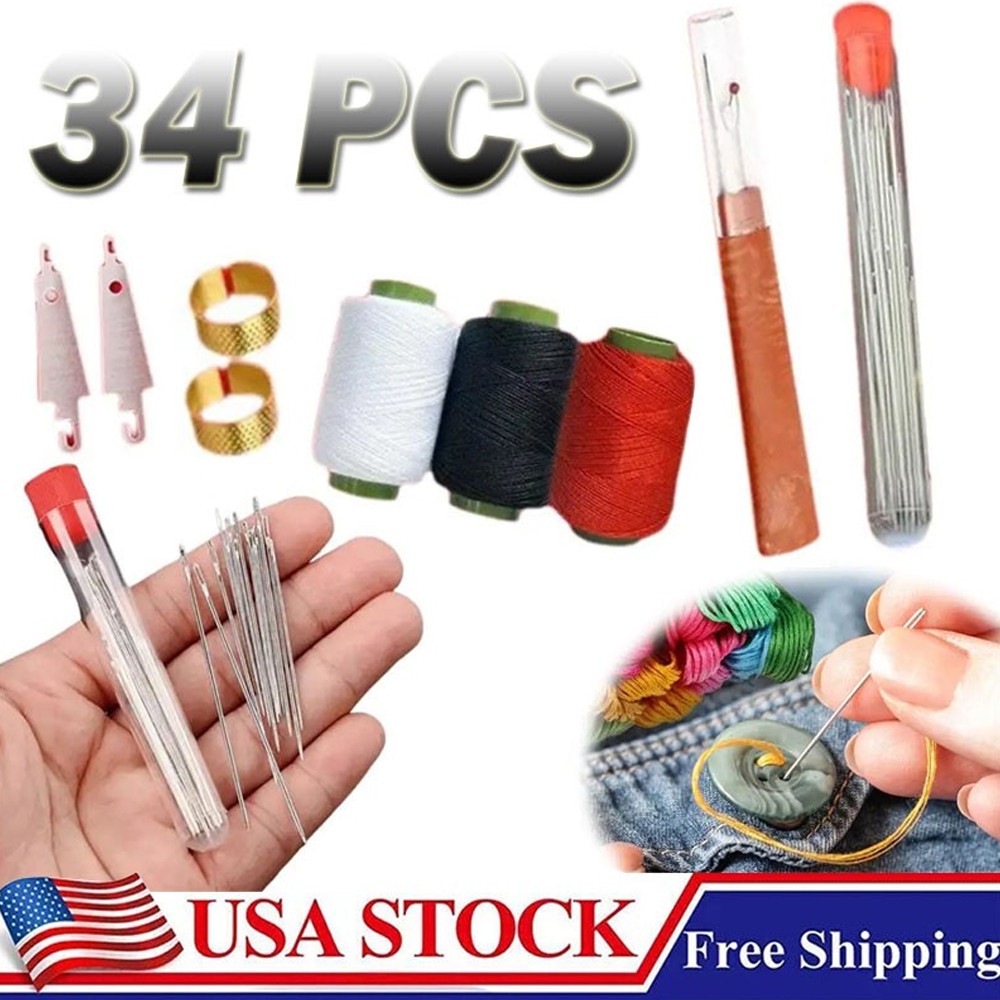 Sewing Tool Set,Needles Thread Hand Repair Tool,Portable Sewing Kit