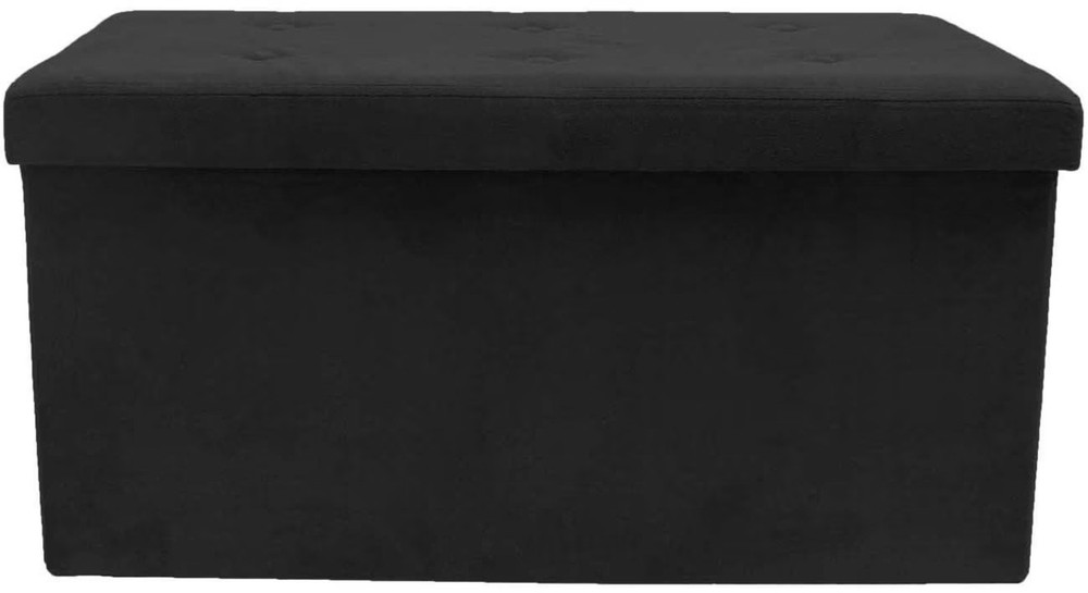 Storage Bench Chest with Collapsible/Folding Bench Ottoman with Cover, Small