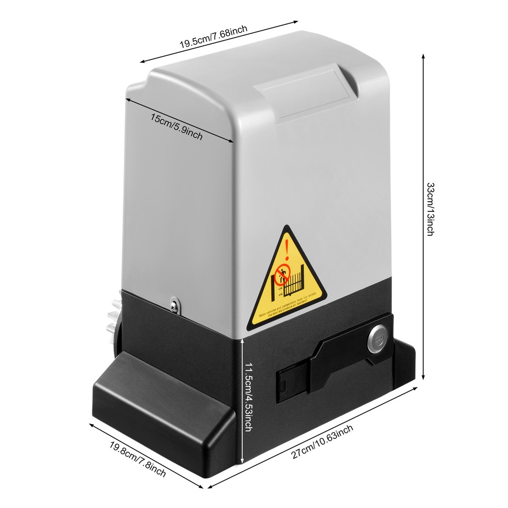 1800KG Automatic Sliding Gate Opener Rack Driven with 2 Remotes & Complete Kit