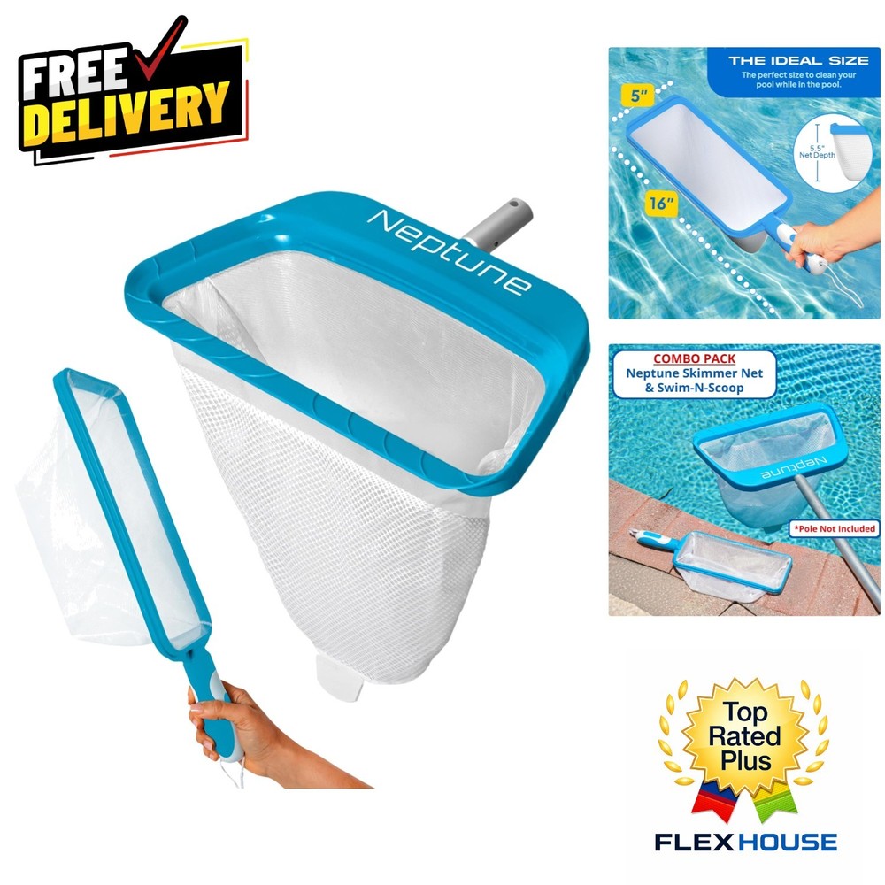 Hydrodynamic Pool Skimmer Net - 17.5" Fine Mesh for Ultimate Surface Cleaning