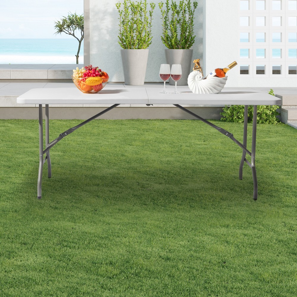 6FT Outdoor Courtyard Foldable Long Table,in stock