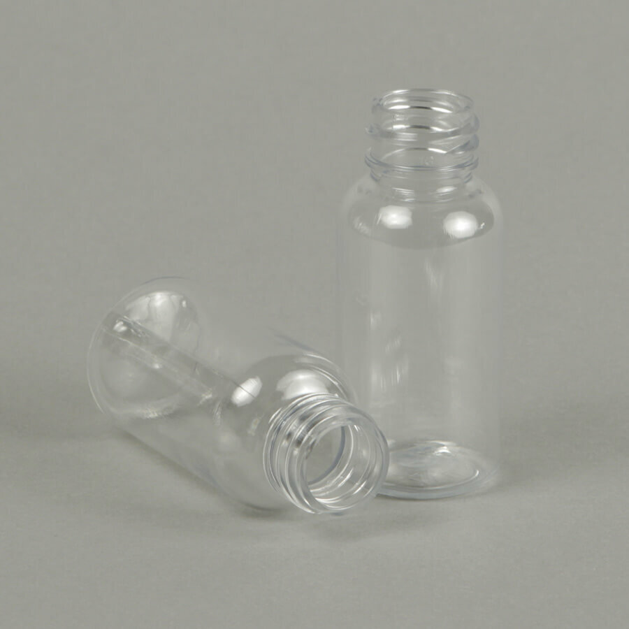 1oz Clear PET Plastic Bottle with Caps, 36pcs