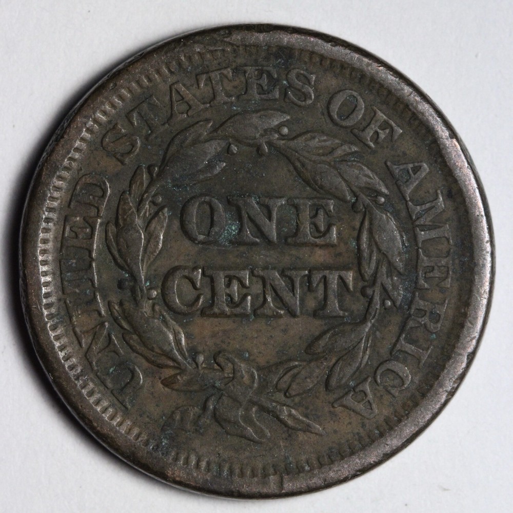 1846 Braided Hair Large Cent XF E105 KVCN