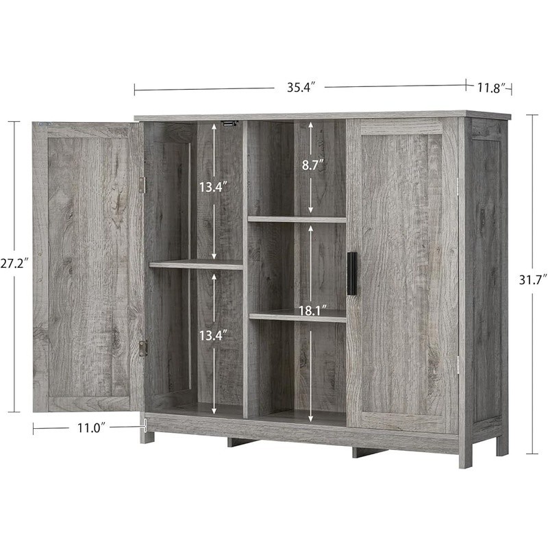 Ample Storage Space Sideboard Buffet Cabinet Dining Room Kitchen Organization US