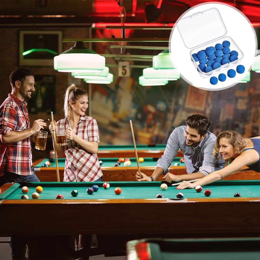 20-Piece Billiard Cue Tips Replacement Kit with Compact Storage Box