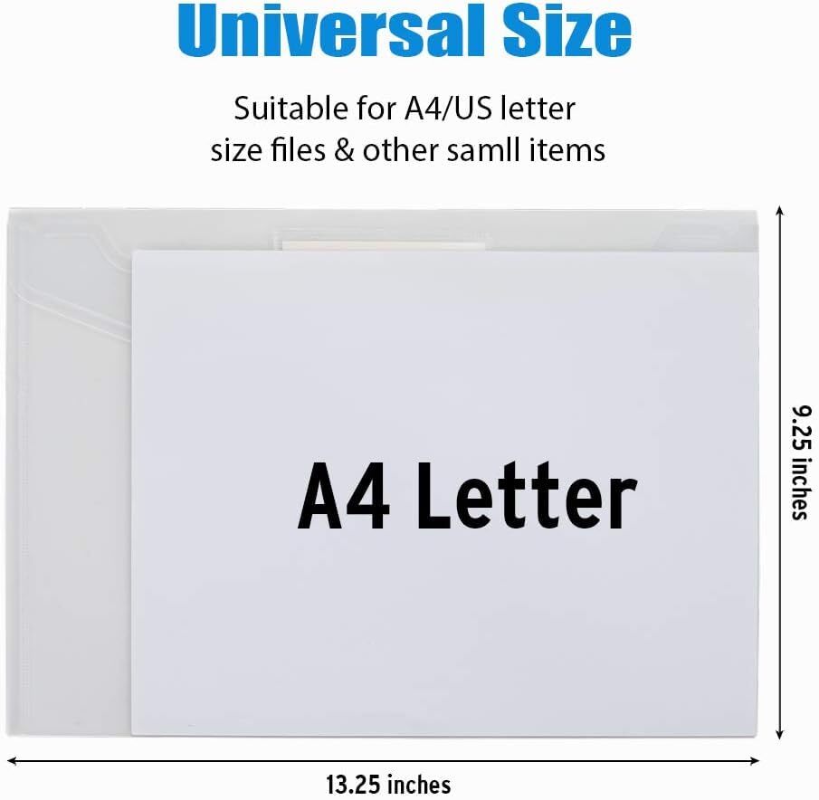 Pack Plastic Envelopes Poly Envelopes, Clear Document Folders US Letter A4 5
