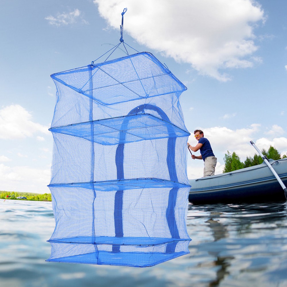 4-Layer Herb Drying Rack Hanging Herb Mesh Rack Foldable Drying Net w/ Zippers