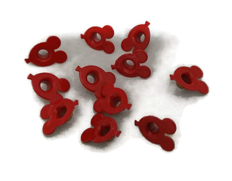 Red Mouse Ears Scrapbook Eyelets - 10pc
