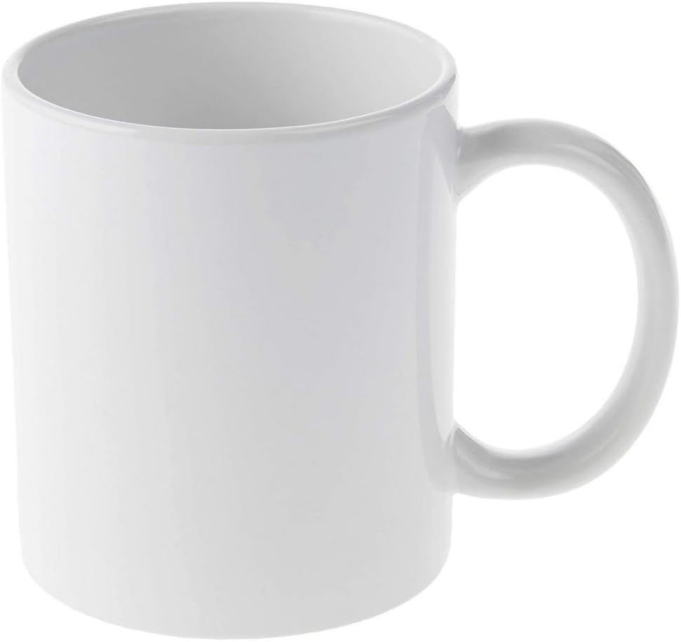 Durable Ceramic Sublimation Mugs - 12 Oz, Glossy White, 2 Pack for Creatives