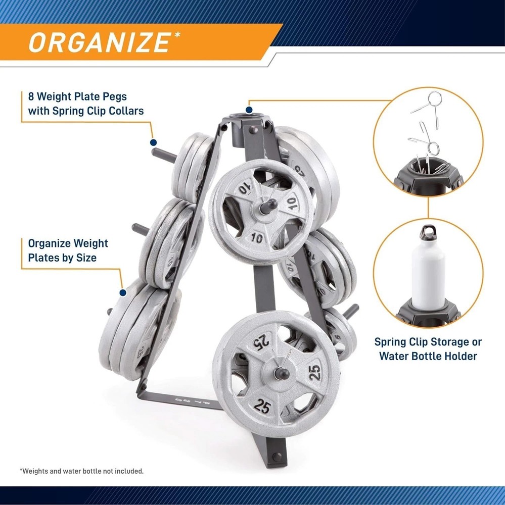 Triangular Weight Plate Storage Rack - Space-Saving Design for Home Gym