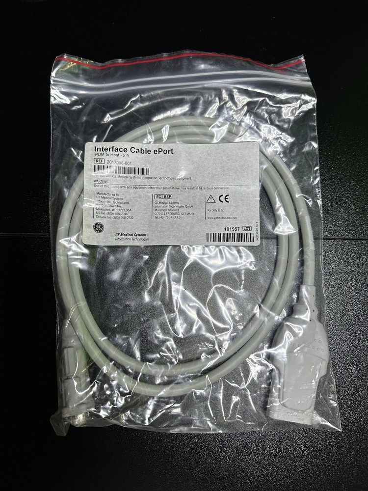 GE 2017098-001 E-Port Patient Data Module Cable Assembly PDM to Host 5Ft NEW