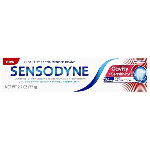 Sensodyne Cavity + Sensitivity Toothpaste, Fluoride Toothpaste for Sensitive...