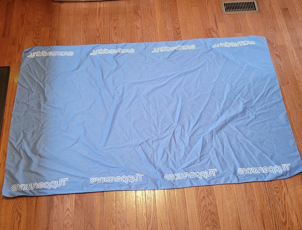 VTG Tupperware Consultant Tablecloth 40" x 70" Rectangle Light Blue