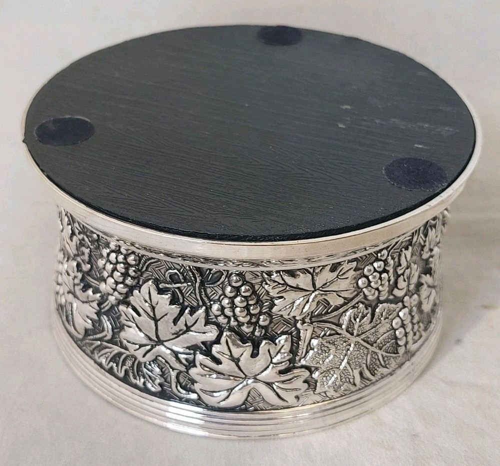 Beautiful Silver Plated Wine Bottle Coaster (Boxed)