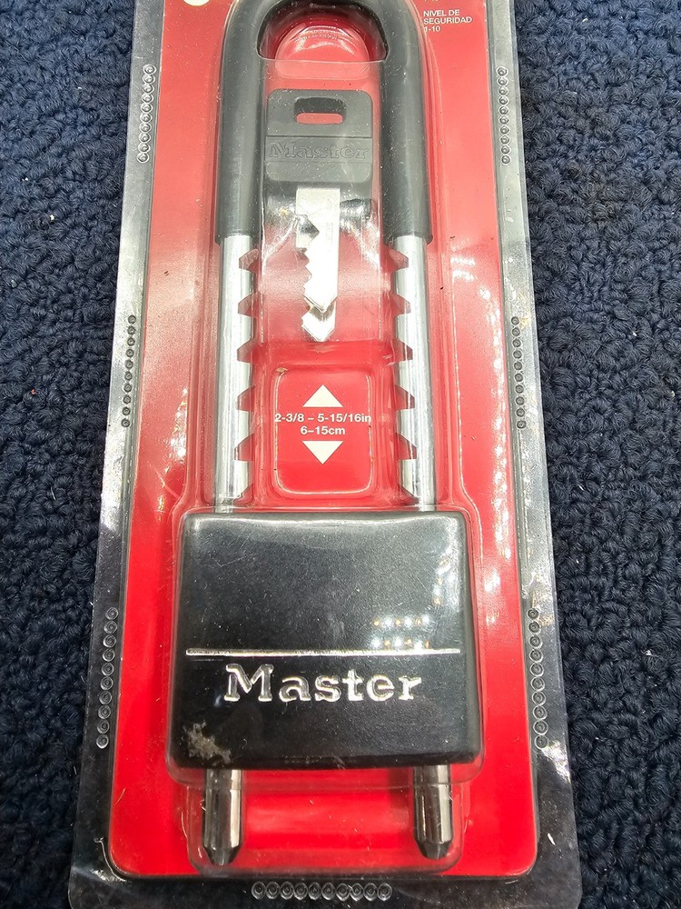 Master Lock 527D Solid Body Padlock, Adjustable Length Shackle, 2 in. Body