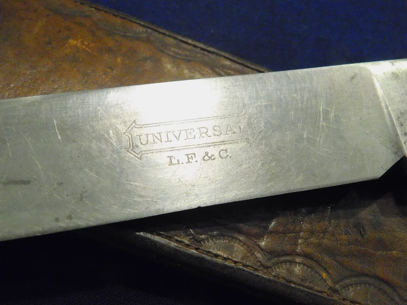 Great 1800s American Bowie Fighting Hunting Knife LF&C Stag Grip w/Sheath