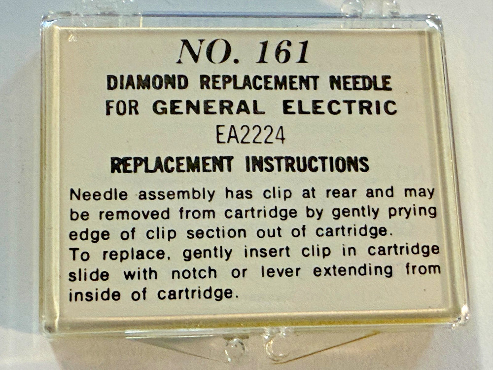 Transcriber Diamond Stylus/Replacement Needle #161 General Electric EA2224
