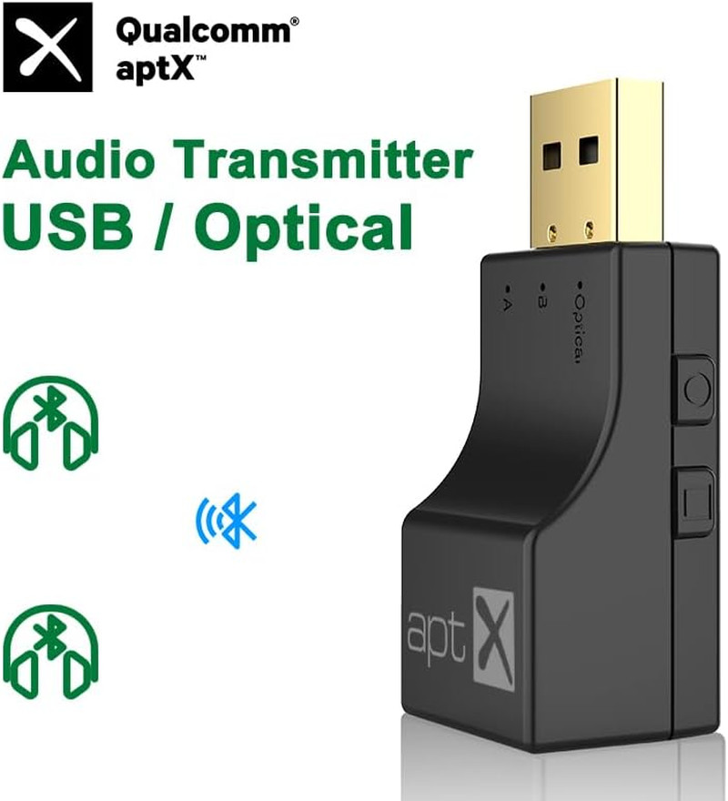 USB Optical Wireless Bluetooth Transmitter 2 in 1 Audio Transmitter Adapter Low