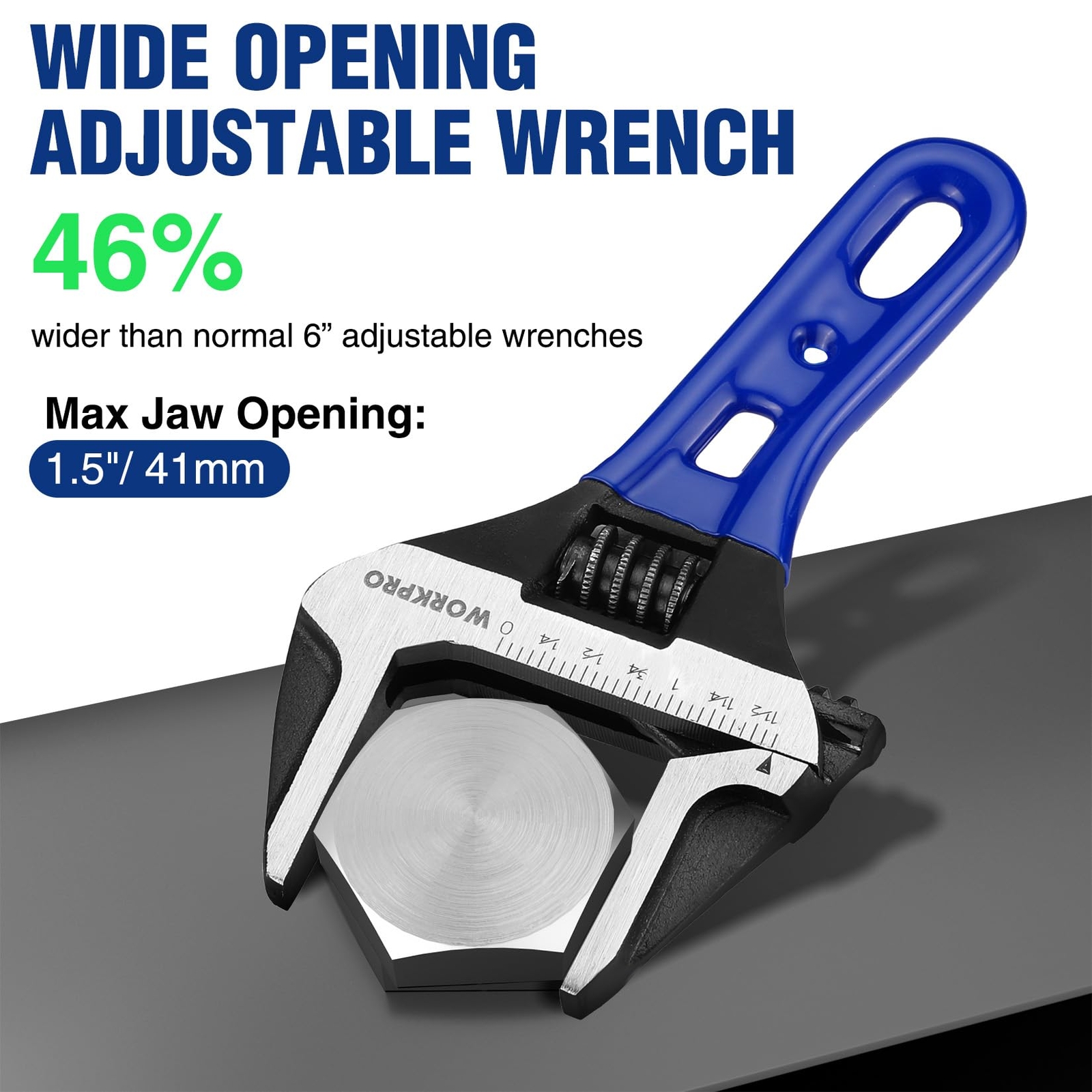 6 inch Stubby Adjustable Wrench Metric/SAE 1.5" Wide Jaw Opening Wrench NEW