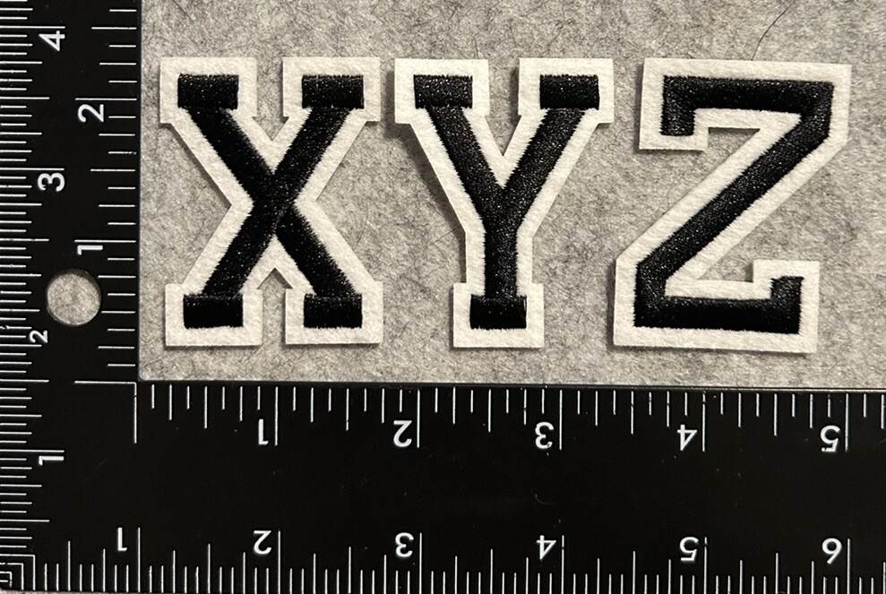 Alphabet Black Embroidered Letter Patch Jacket Hat Iron-on Jersey