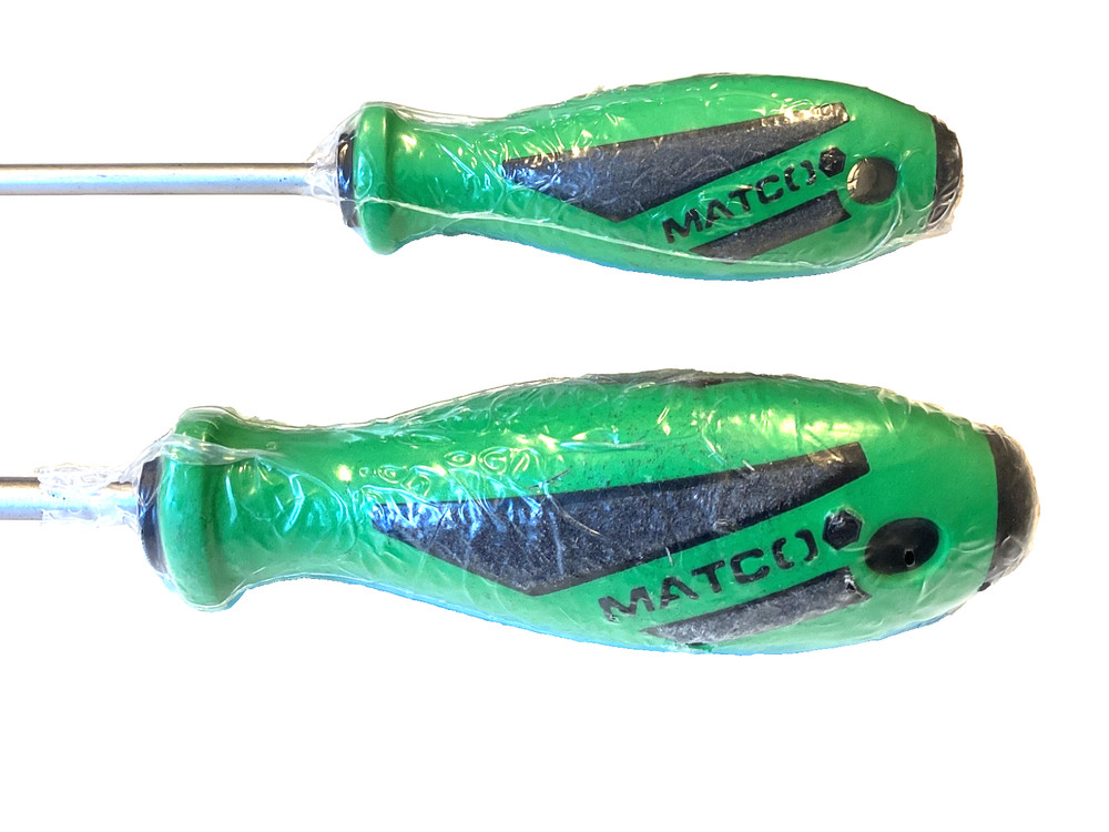 Matco Tools NEW 2 Piece GREEN EXTRA LONG Flat And Phillips Tip Screwdriver Set