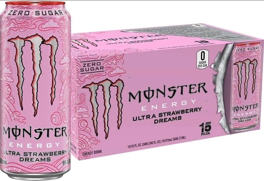 Monster Energy Ultra Strawberry Dreams, Sugar Free Energy Drink, 16 Ounce (Pack