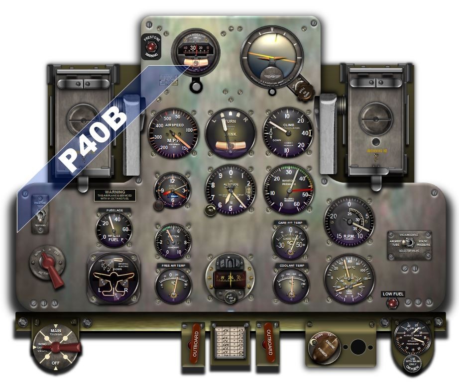 P40B & P49E WARHAWK COCKPIT instrument panel CDkit