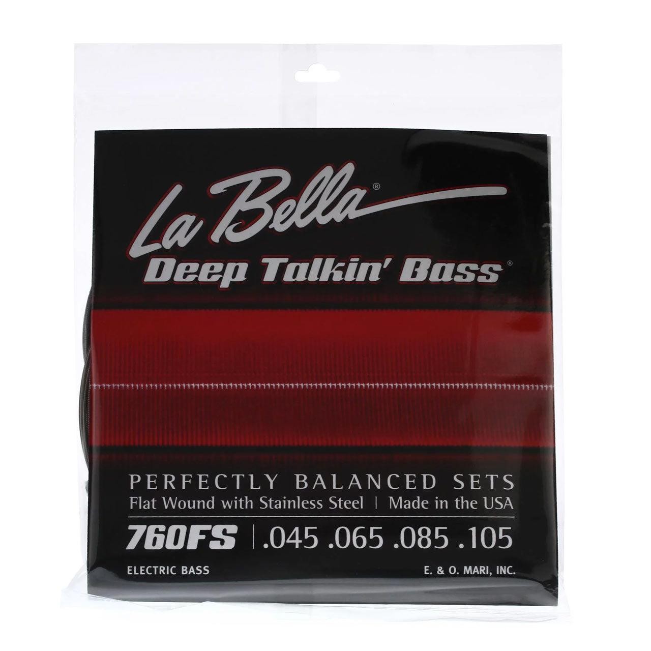 Used La Bella 760FS Deep Talkin' Bass Flat Wound, 45-105