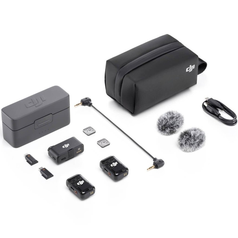 DJI Mic 2 (2TX + 1RX + ChargingCase) Advanced Mini Wireless Microphone