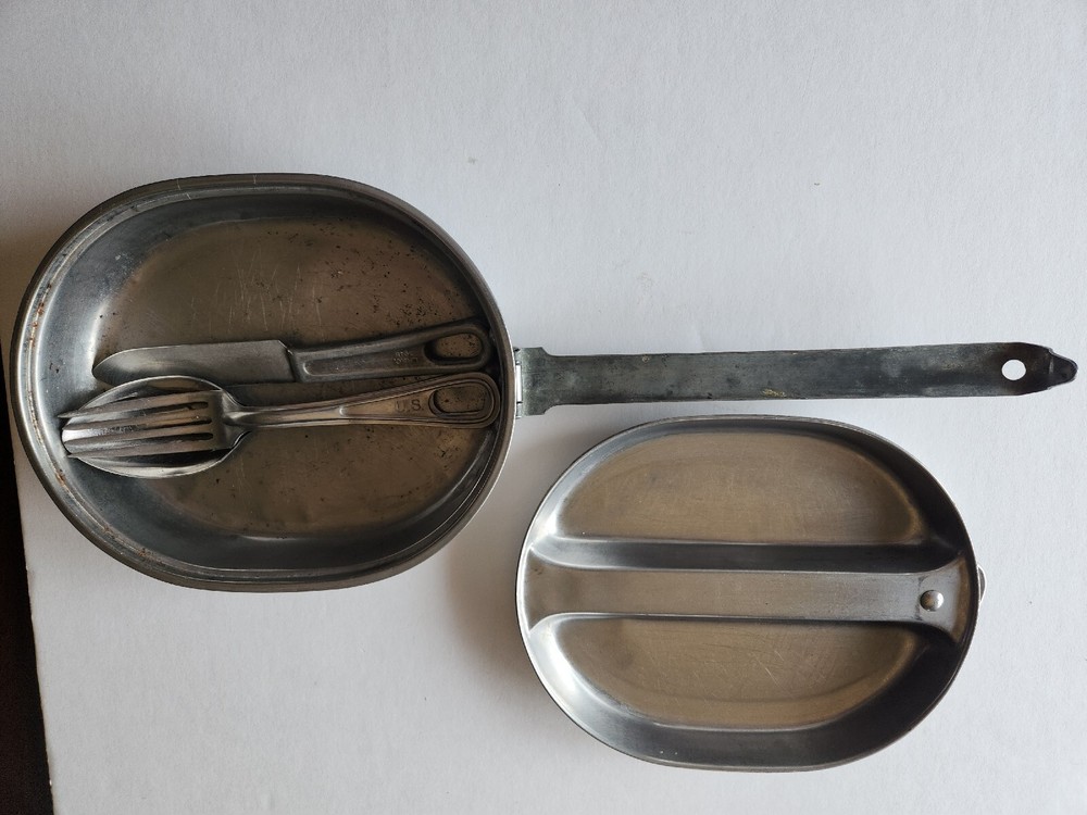 Mess Kit WWII Era M.A. & Co. 1945 With Knife Fork Spoon