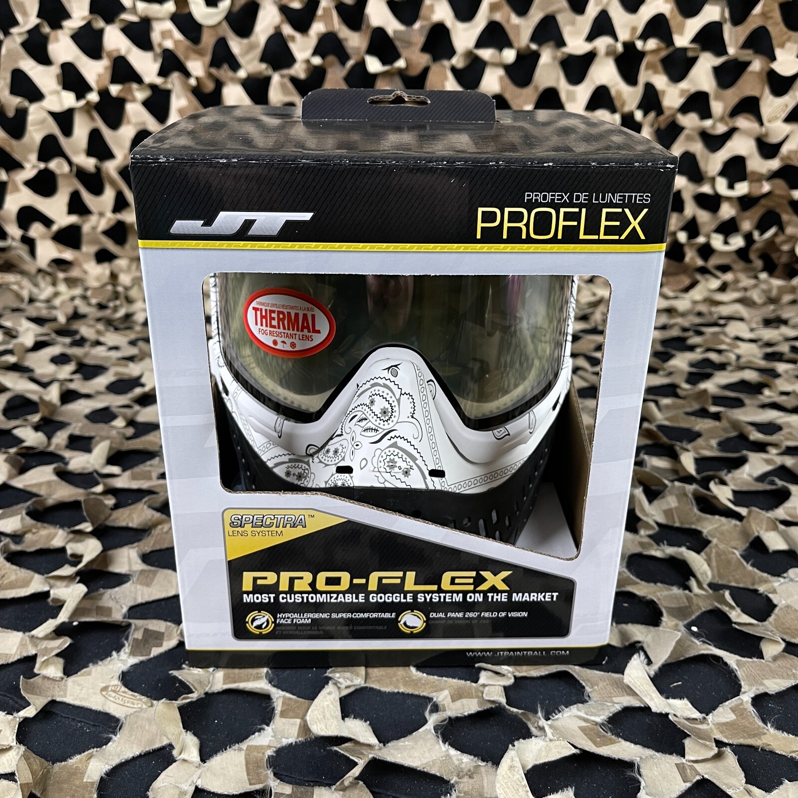 NEW JT ProFlex Paintball Mask - Bandana White