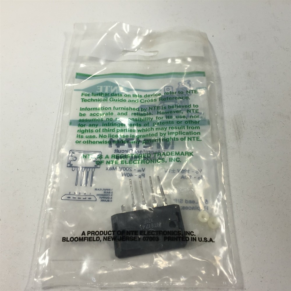 (1) NTE NTE1741 Integrated Circuit TV Fixed Voltage Regulator