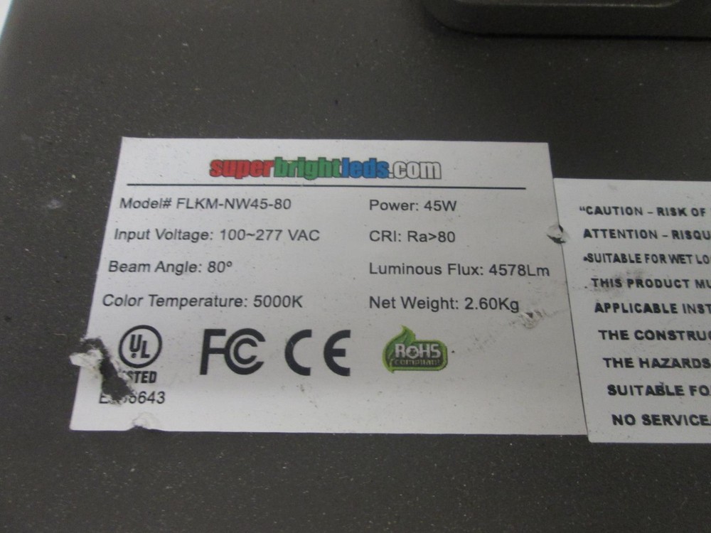 SUPERBRIGHTLED FLKM-NW45-80 LED FLOOD LIGHT
