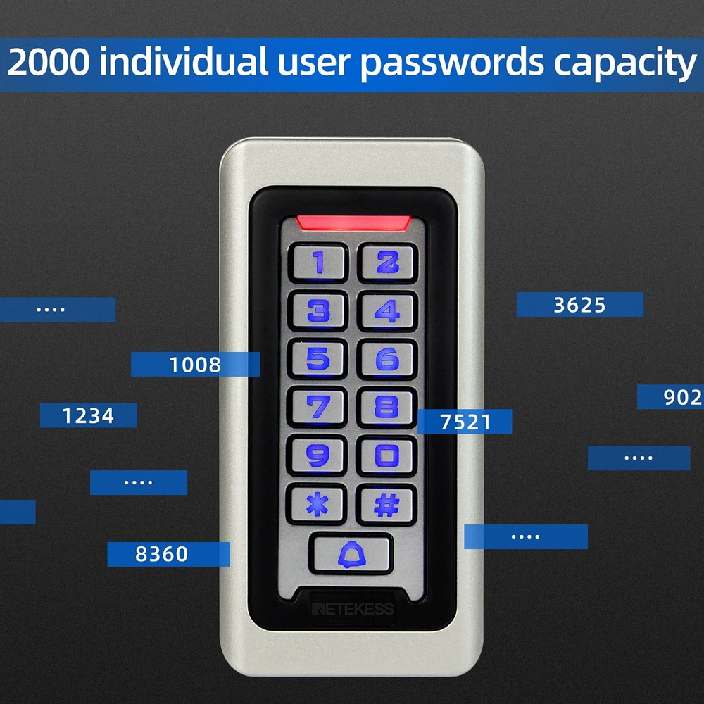 T-AC03 Security Access Control Keypad RFID Door Stand Alone 2000 Users Wiegand