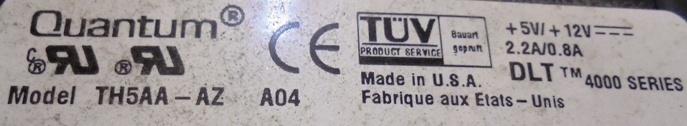 QUANTUM INTERNAL TAPE DRIVE, TH5AA-AZ