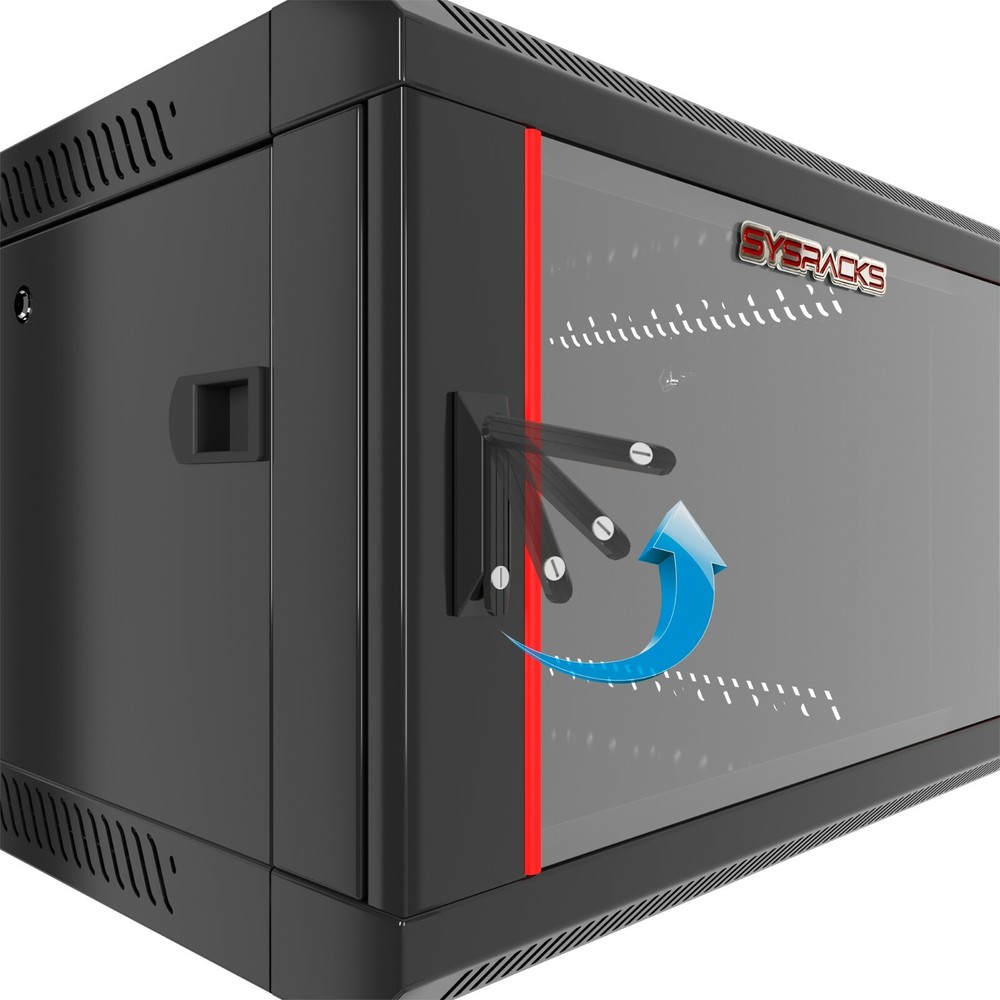 Server Rack 15U Wall Mount Cabinet Locking Networking Data Enclosure Glass Door