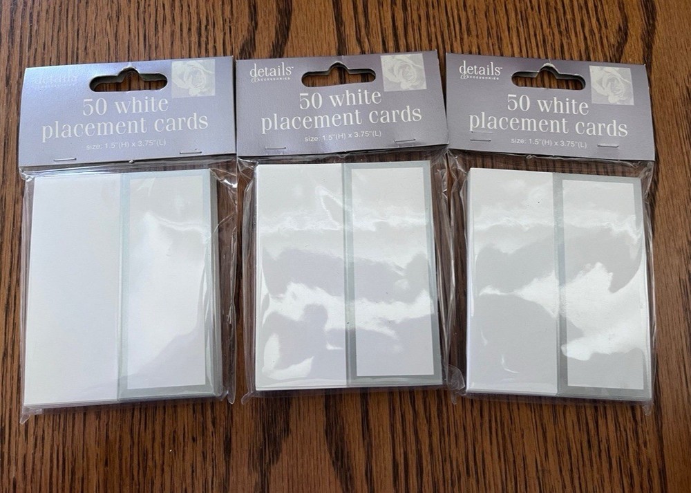 3- 50 pack white placement cards