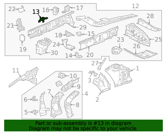 Genuine GM Passenger Side Engine Compartment Side Rail Bracket 23255645