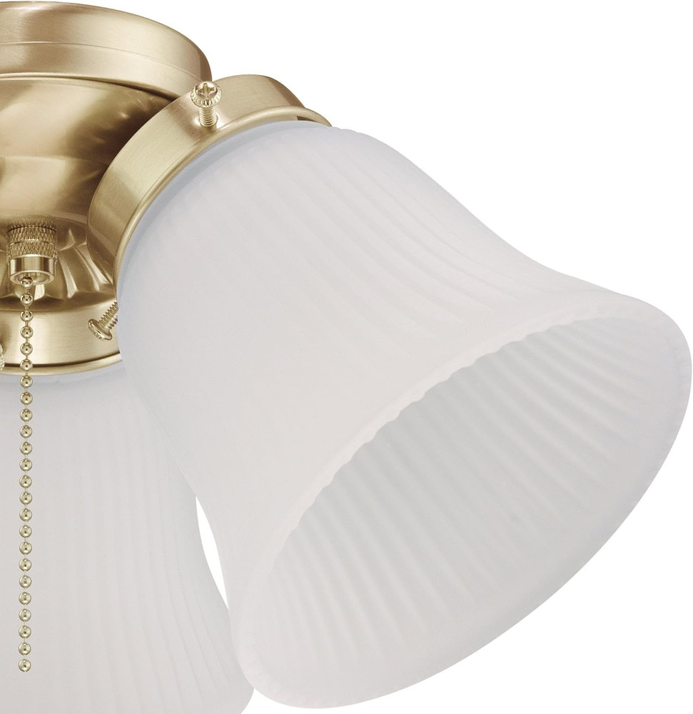 7784500 Three-Light Led Cluster Ceiling Fan Light Kit, Polished Brass Finish wit