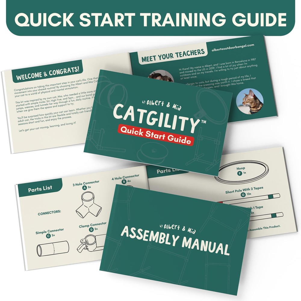 CATGILITY Cat Agility Equipment + Clicker Trainer Guide – Exercise Agility Co...