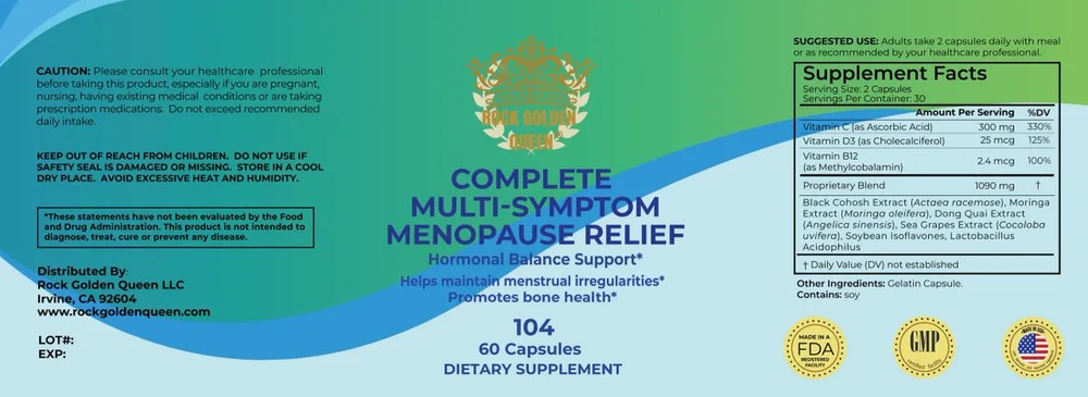 RGQ104 - Comnplete Multi-Symptom Menopause Relief, 60 capsules