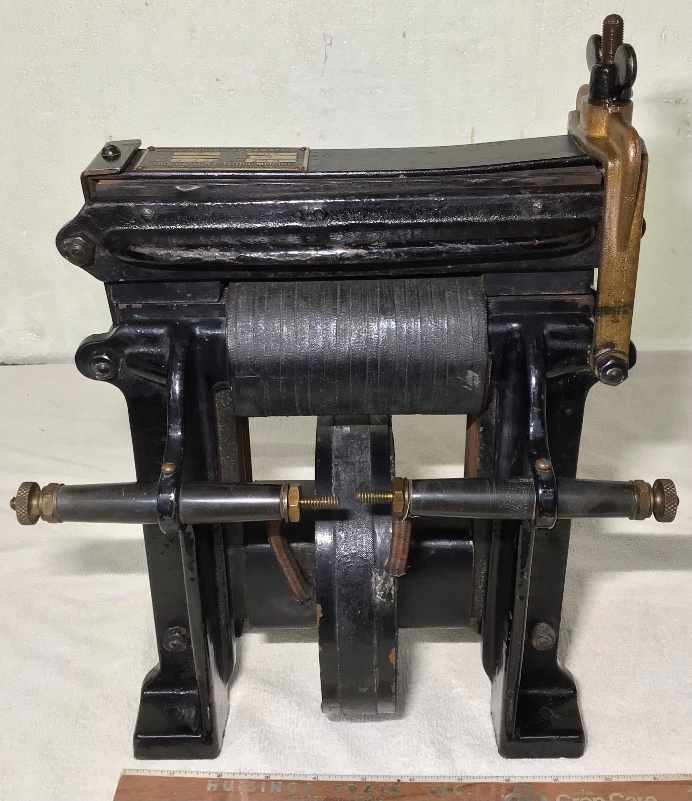 RARE 62 LB antique 1910's THORDARSON type T-2 old Spark-Gap WIRELESS TRANSFORMER