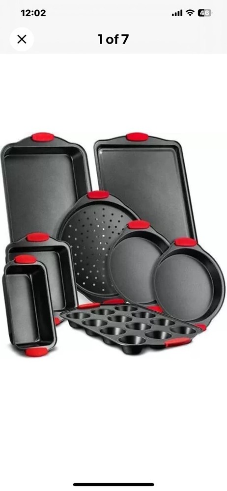 Nutrichef Steel Nonstick Bakeware, 8 Piece Set, Black Set NCSBS8S