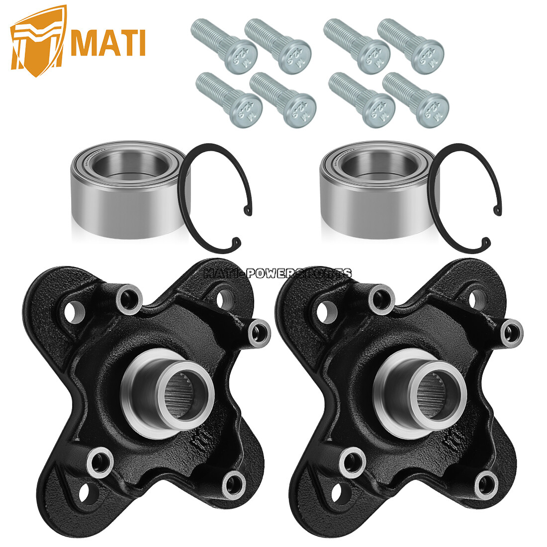 2 X Front or Rear Wheel Hubs & Bearing Studs kits for Polaris RZR 900 2015-2020