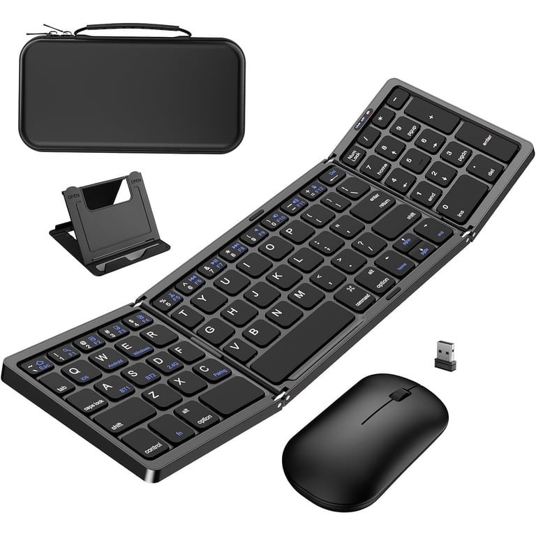Foldable Keyboard and Mouse EDJO Folding Wireless Keyboard Mouse Combo