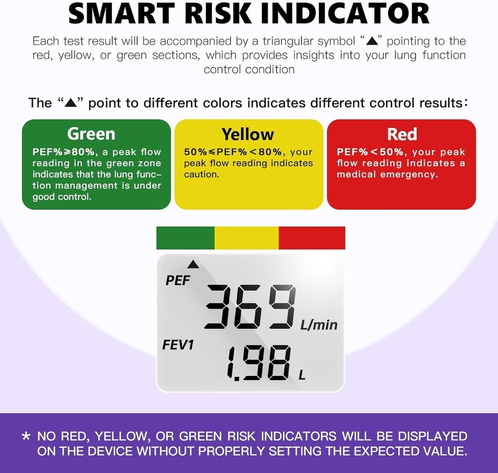 Digital Peak Flow Meter with Tracking Software for Accurate Respiratory Monit...