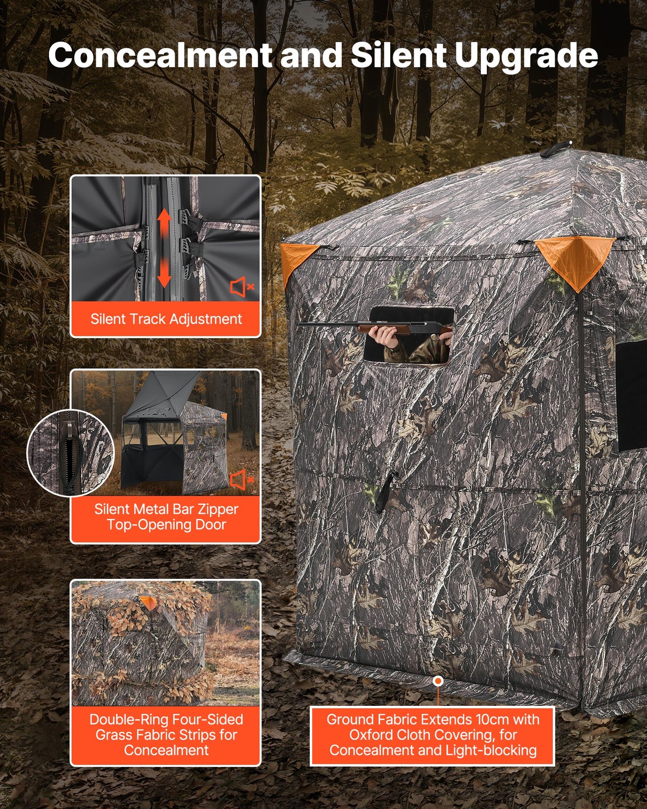 VEVOR 6-7 Person Portable Hunting Blind Ground Deer Duck Blind with Carrying Bag